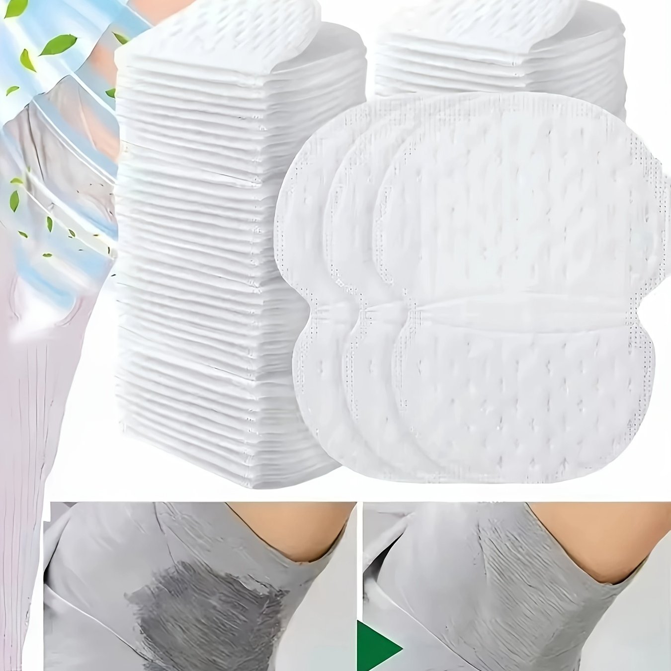 TEMU 50pcs Pack Of Underarm Sweat Pads: Disposable, Highly Breathable, Invisible, Lightweight, Sweat-absorbent. Comfortable And Odorless, , Perfect