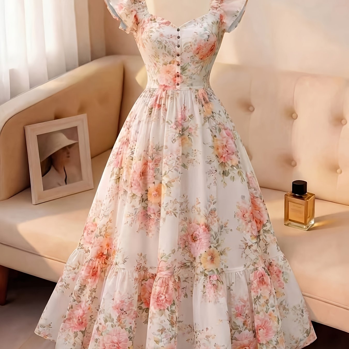 TEMU Robe portefeuille imprimée décontractée et tendance pour femme élégant