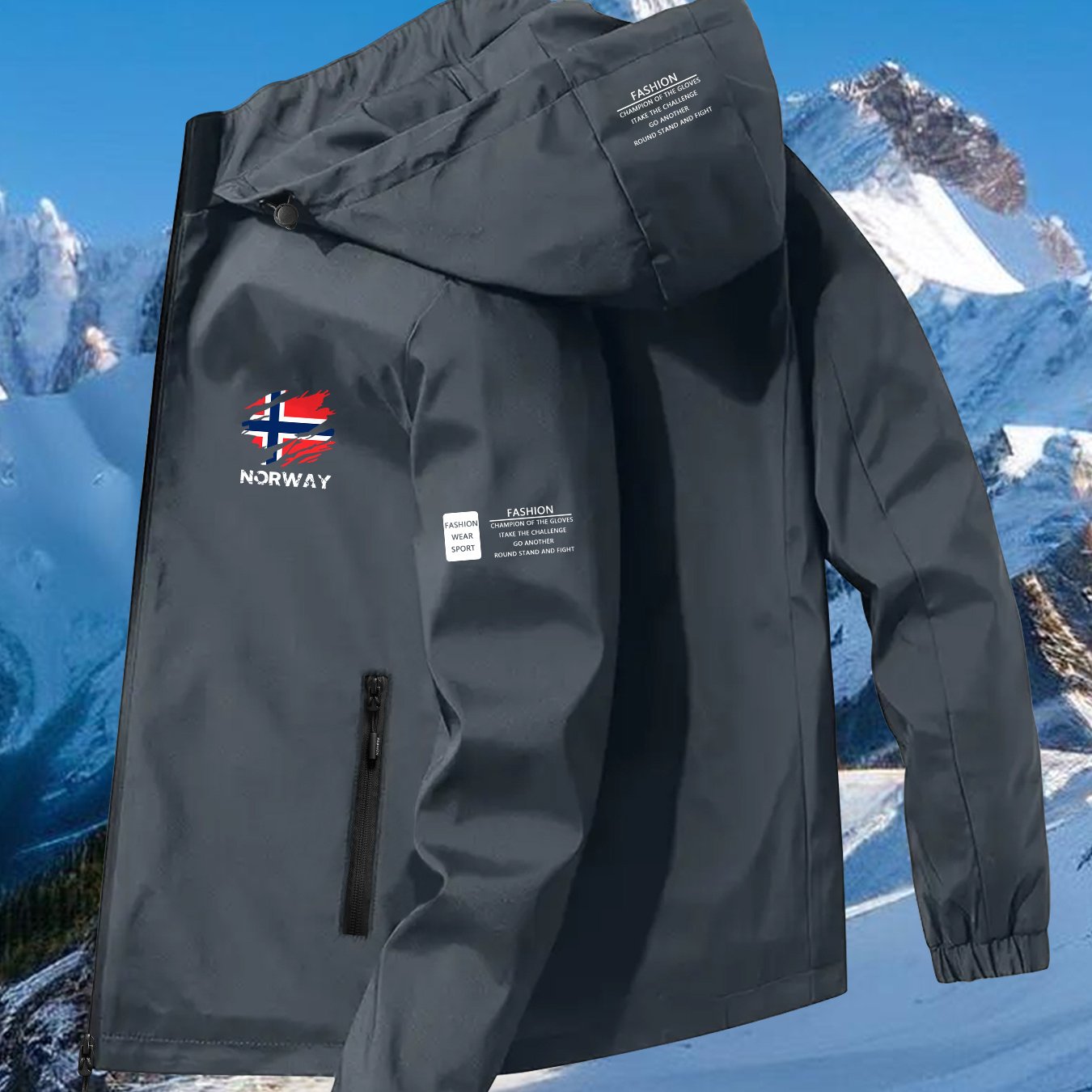 TEMU New Unisex Windbreakers With Prints, Breathable And Windproof Outdoor Jackets For Couples, Suitable For Climbing And To