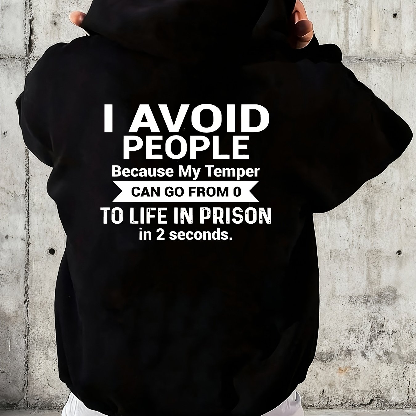 Image of A Design With I Avoid People My Can Go From 0 To Prison In Theme For Man's Hoodie High Quality Thick Premium Sweatshirt For Casual Wear And Street Style Gift For Who Love