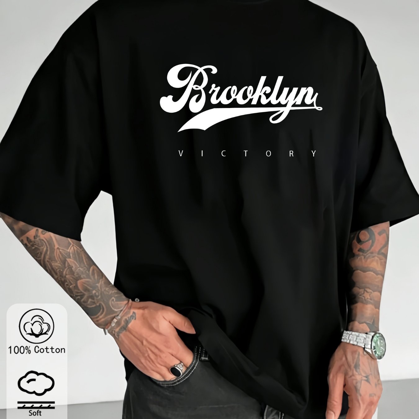 Image of Fashionable Casual T-shirt For Men, Perfect For Spring, Summer, And Wear - Chic Printed Tee Featuring Designs, Comfortable And Short-sleeve Top