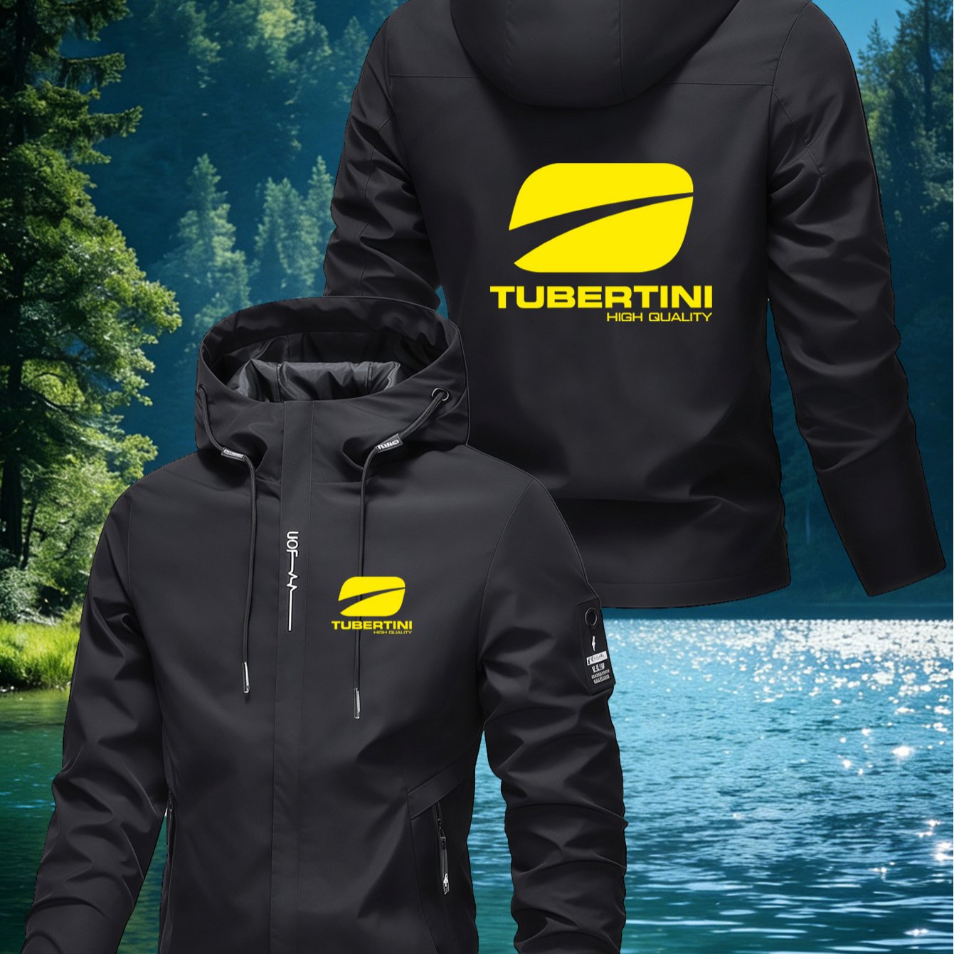 TEMU Men's Soft Shell Jacket, Multi-functional Jacket, Lightweight Hooded Outerwear, Outdoor Mountaineering Apparel, Professional Fishing, Lakeside