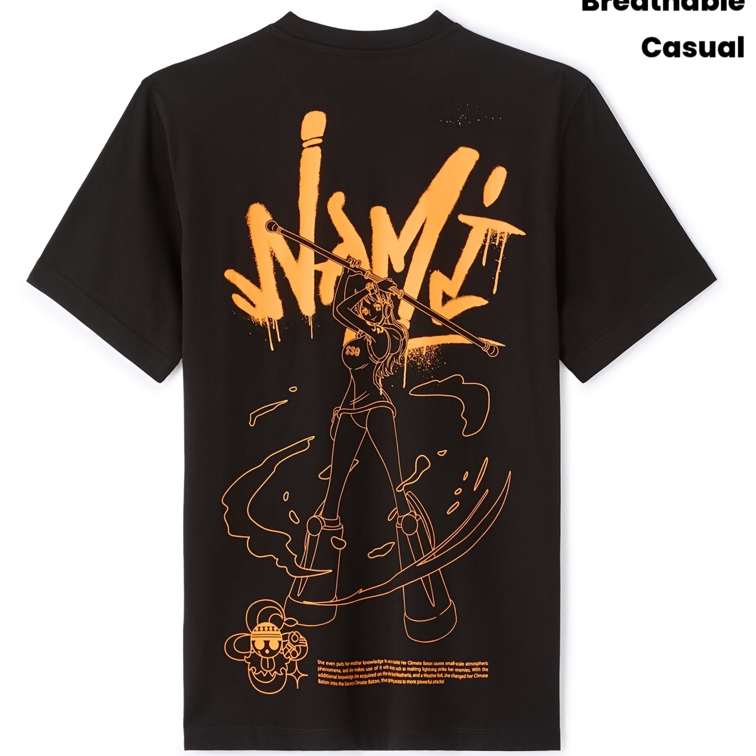 Men's Nami T-shirt From 1pc, A Humorous Gift For Casual Wear, Featuring A Funny Design . With Breathable Fabric, In Sizes S To 3xl, Perfect For