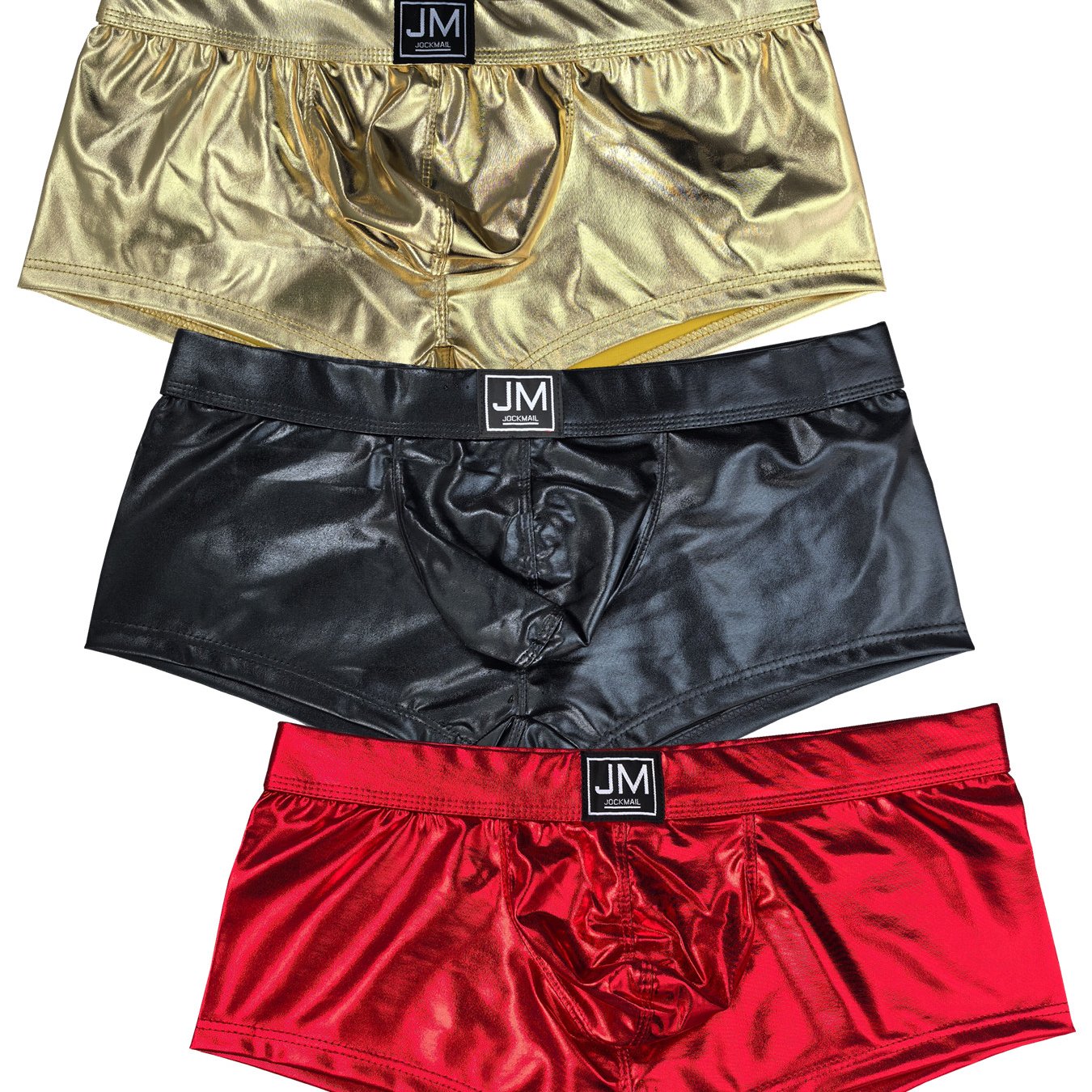 TEMU 3pcs Jockmail Sexy And Stylish Men's Underwear, Wearable As Outerwear, Glossy Glitter Reflective Low-waist Dance Shorts, Boxer Briefs, Casual