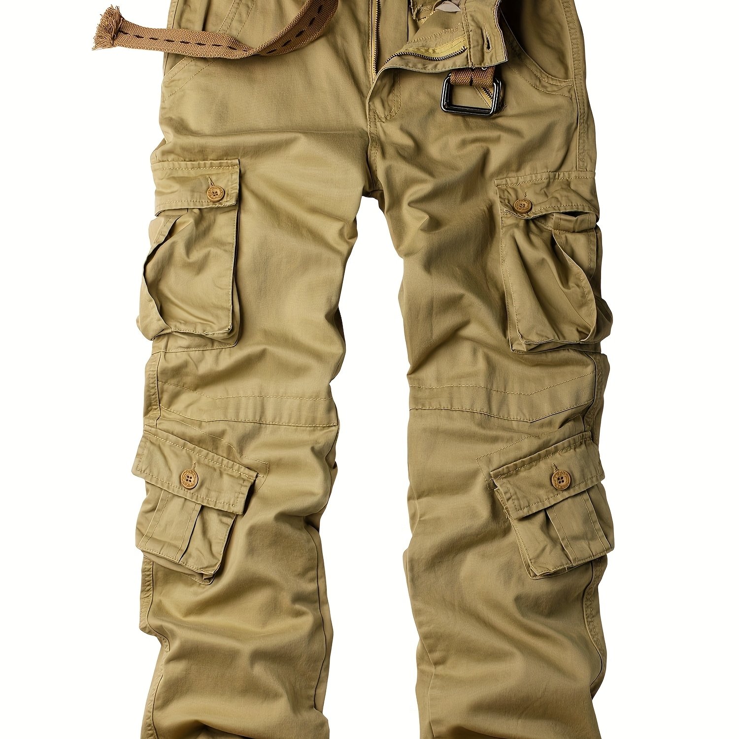 Heavyweight 100% Cotton Khaki Jeans. *&#39;S Multi-Pocket Cargo Pants, Sport Casual Pants, Outdoor Work Pants.