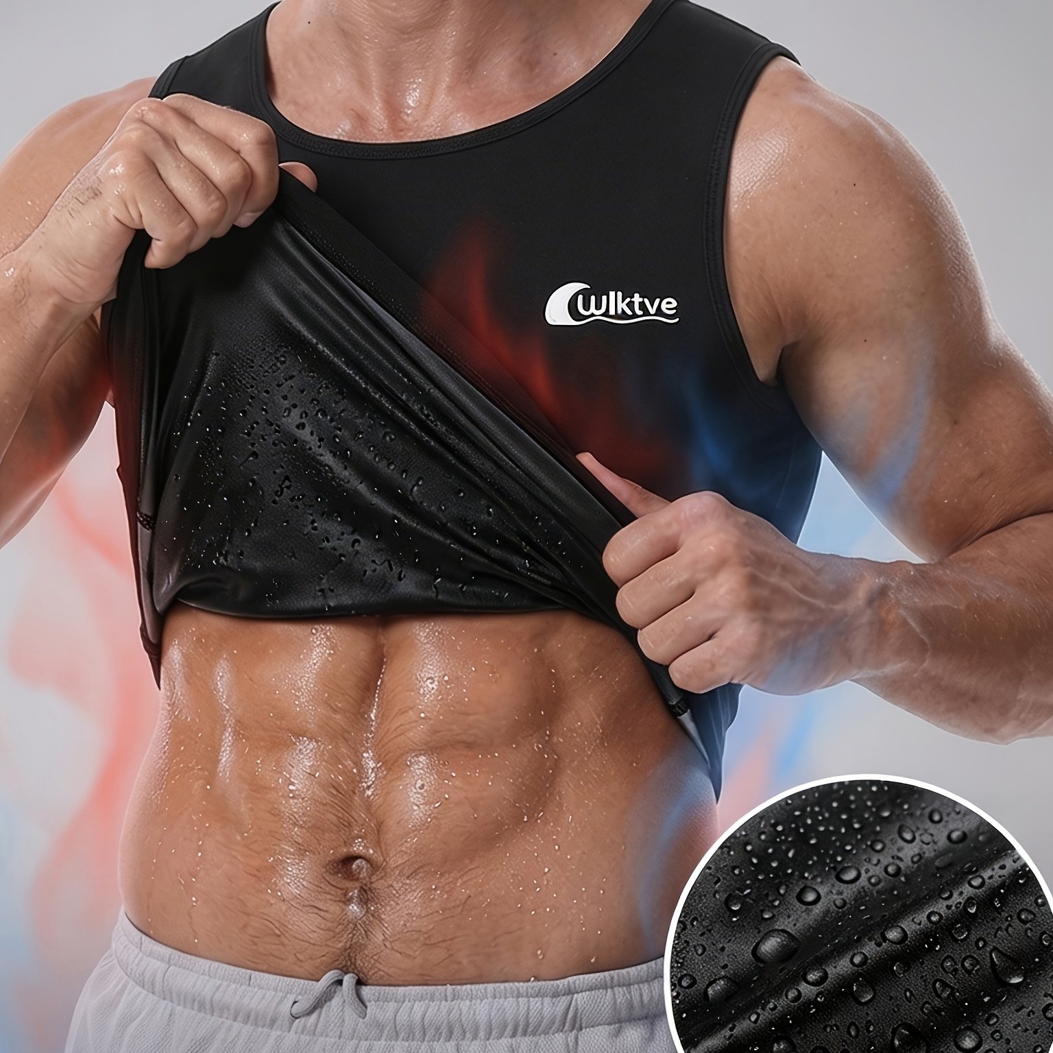 TEMU Men's Sauna Sweat Vest Weight Loss Workout Sleeveless Tank Top For Gym Training/workout Vest For Weight Loss Wlktve