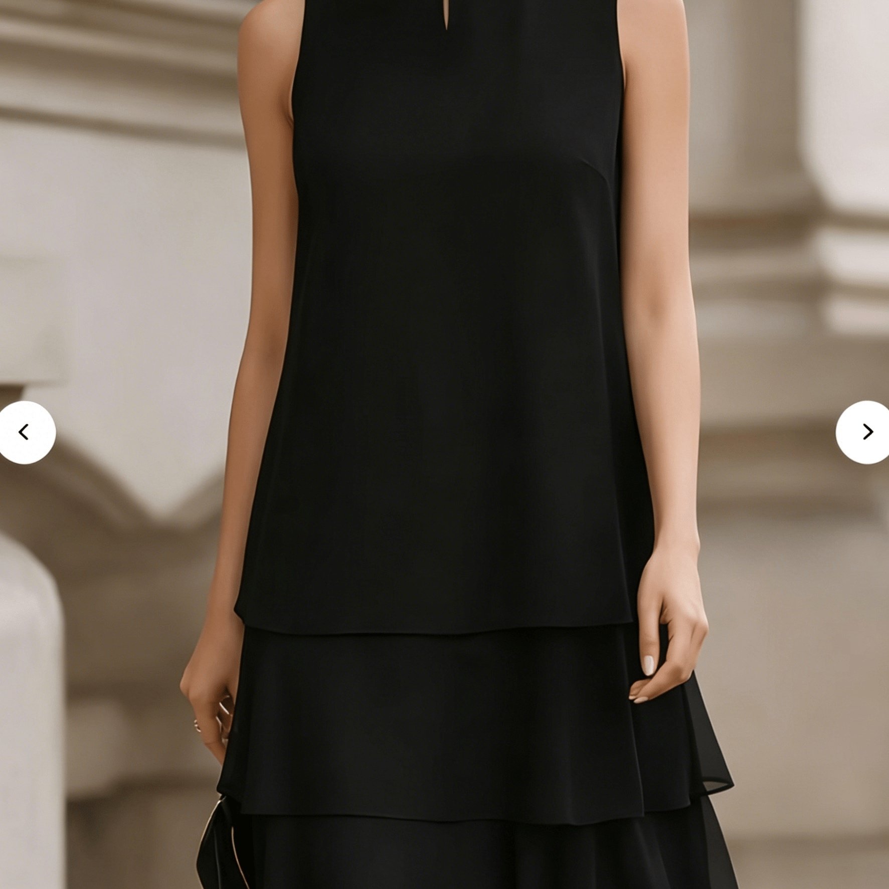 TEMU Summer Women's Sleeveless Layered Hem Dress