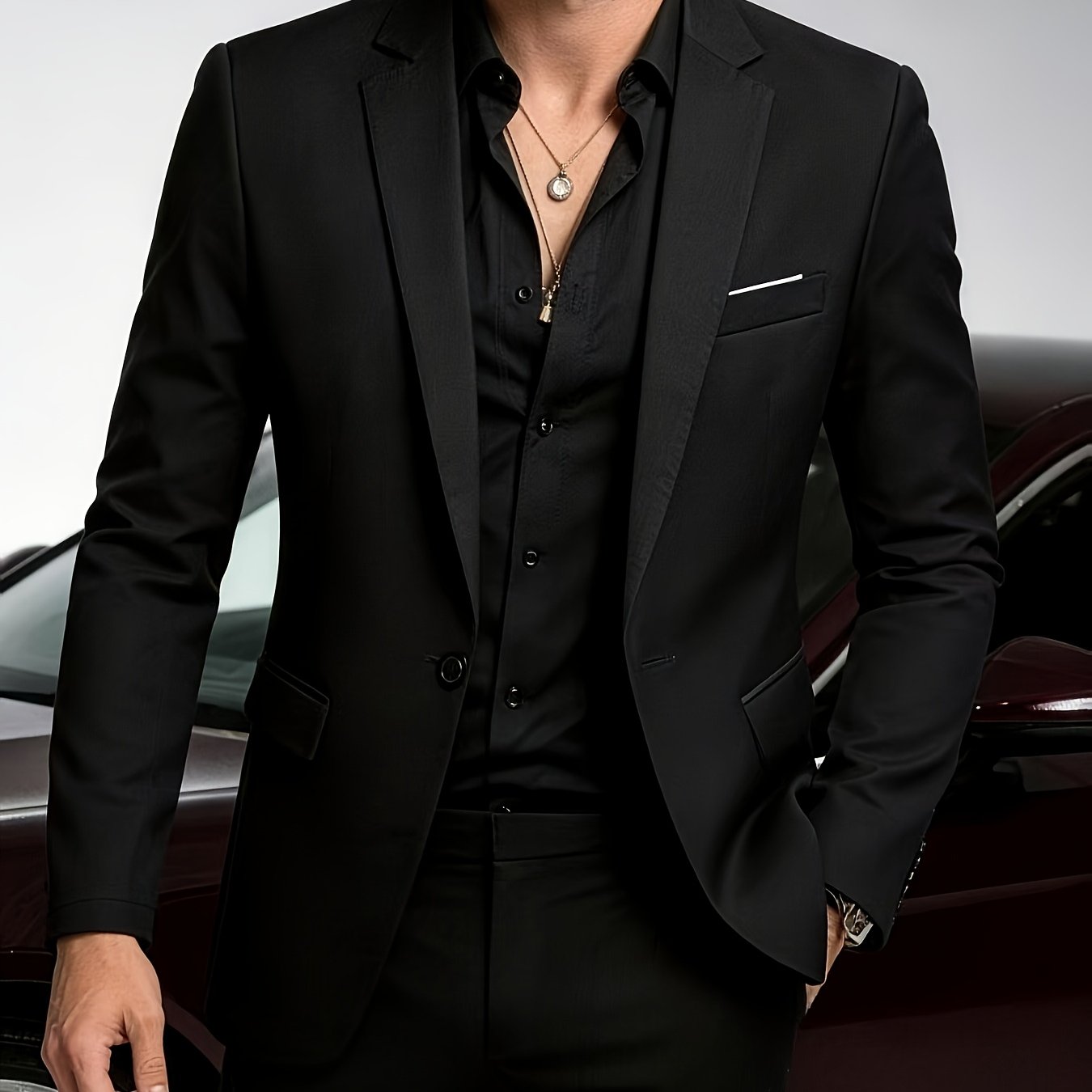 TEMU Men's Lightweight, Solid Color, Basic And Easy Single-button Design Blazer, Suitable For Casual Wear And Gatherings, Casual