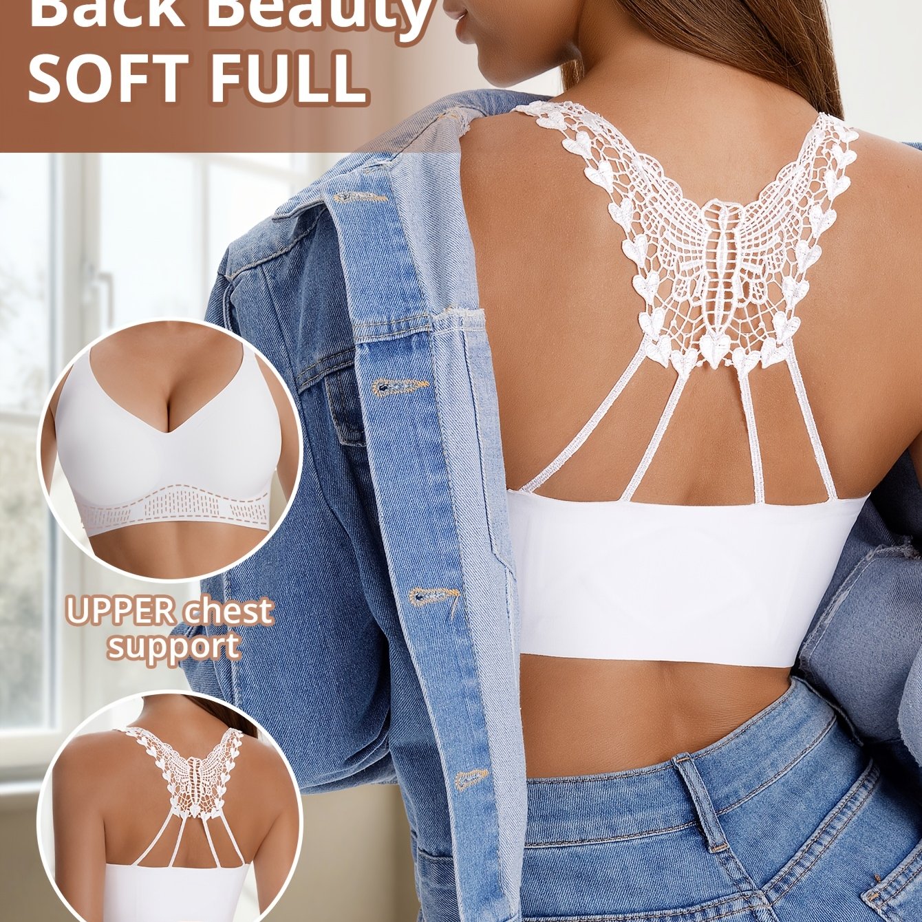 1pc Backless Seamless Bra, Full Coverage No Underwire Gathering Underwear, High Quality Sexy Comfortable Pullover Style Gathering Bra, Seamless Easy Style Bra