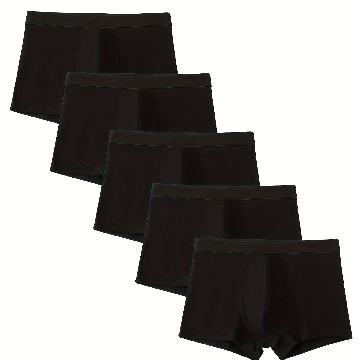 Image of 5pcs Kids' Underwear, Simple Solid Color, Soft And Comfortable With Elastic Waistband, Boxer Briefs For Big Kids During Sports,boys And Girls Clothes