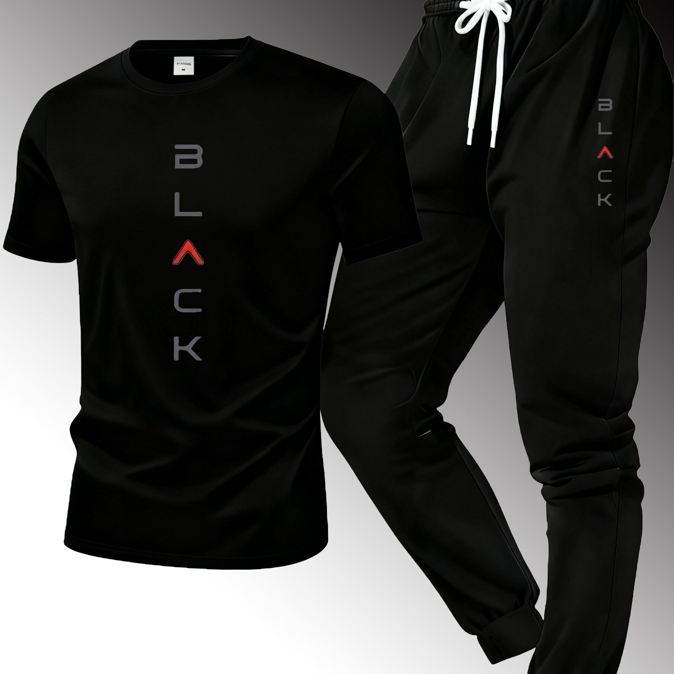 TEMU Ensemble de 'été pour hommes, 2 pièces, manches courtes et pantalon long, respirant et ample