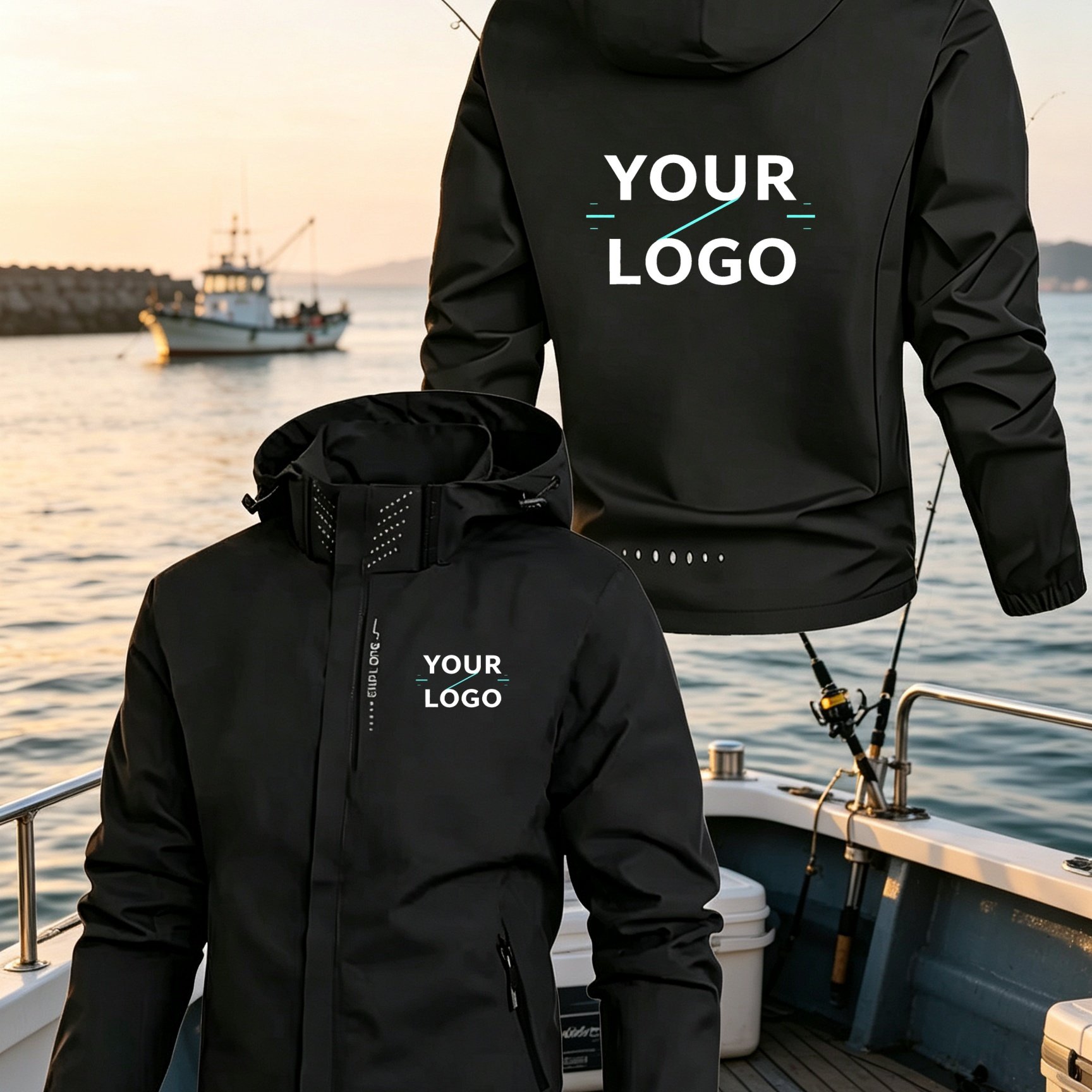 TEMU [factory Premium Custom Jacket] Men's Autumn Winter Windproof Hooded Shell Jacket, Wear-resistant And Tear-resistant Material, Detachable Hood,
