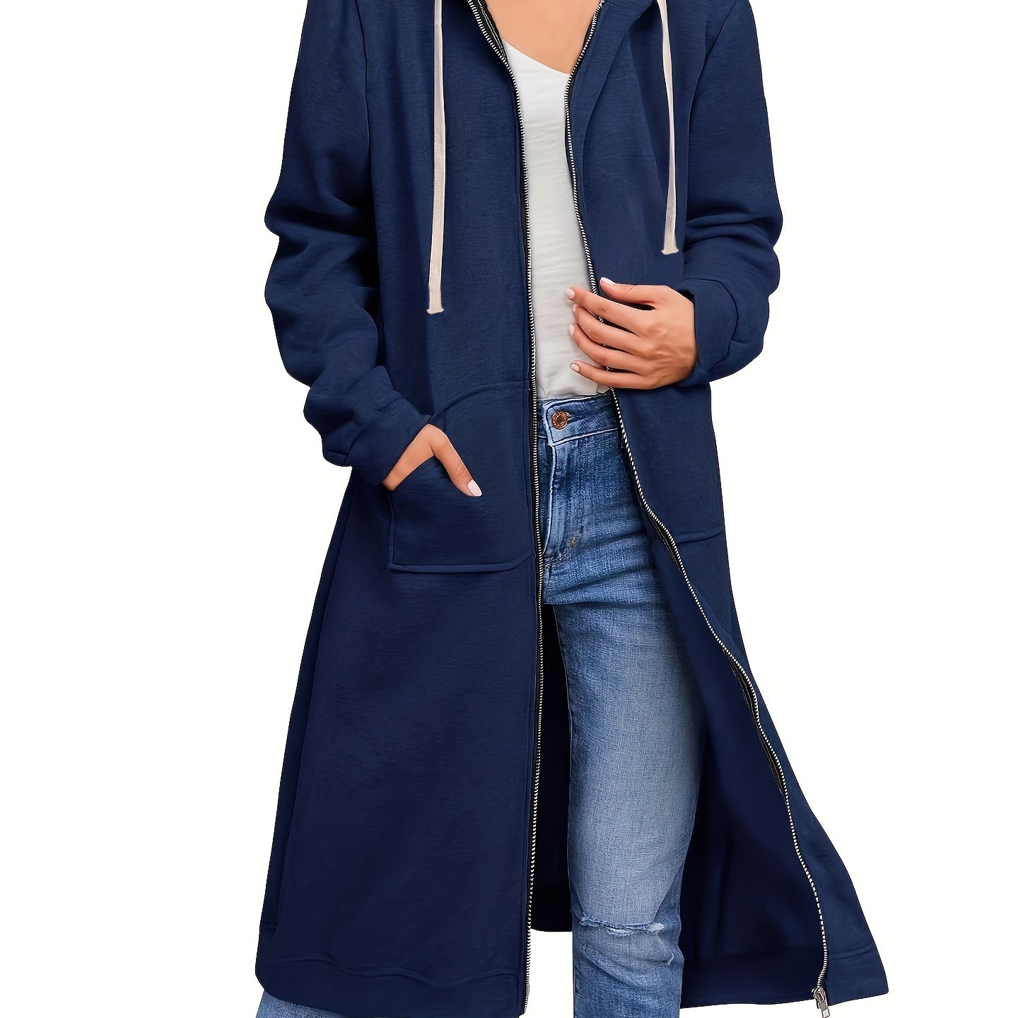 TEMU 2022 Abito da donna casual da donna, nuovo inverno occidentale, cappotto cardigan con zip e taglio