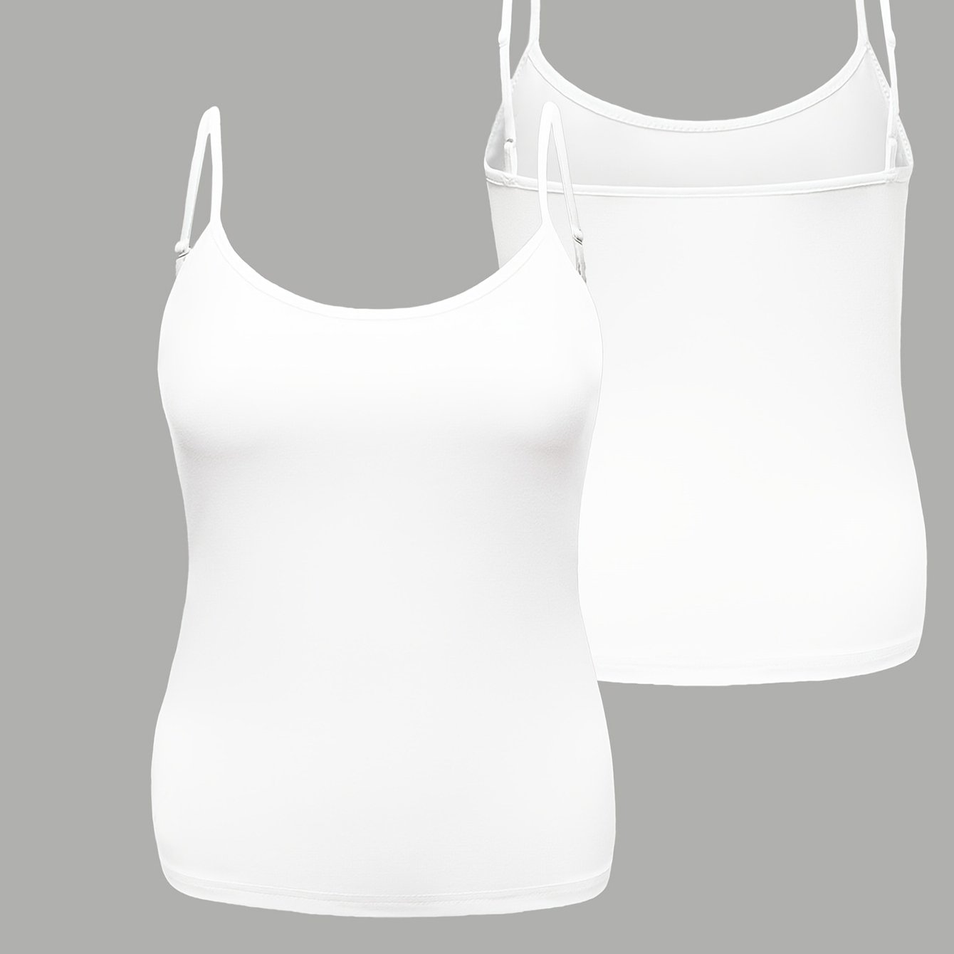 E-shop Plus Size - Plus Size - Damenmode Einfarbig Verstellbarer Schultergurt Slim Camisole Weste, Basic Inneres und Äußeres Tragen Plus Size Top