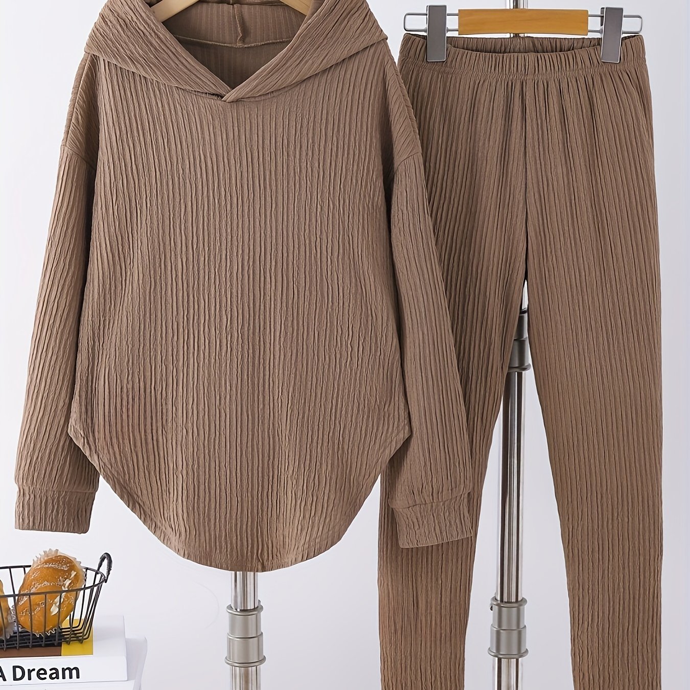 TEMU Women's Casual Fashion Print Hooded Top And Leggings 2pcs Set