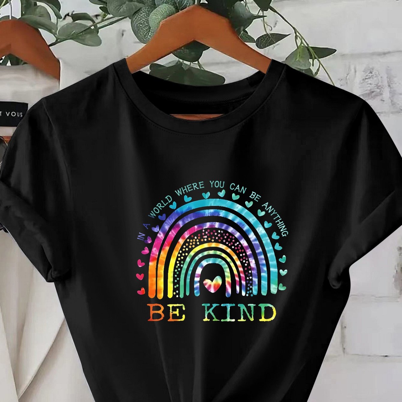 TEMU Plus Size, Fashionable Round-neck Short-sleeve T-shirt With Pattern Print, Plus-size Women's Clothing, Women's Apparel