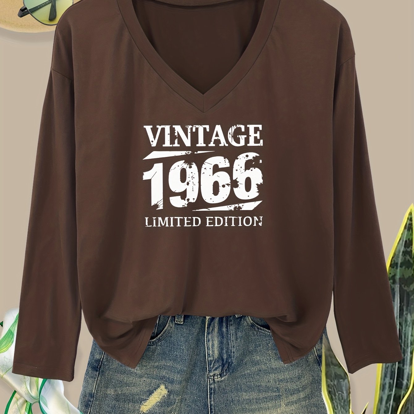 TEMU Letter Print T-shirt, Long Sleeve Crew Neck Casual Top For Spring & Fall, Women's Clothing