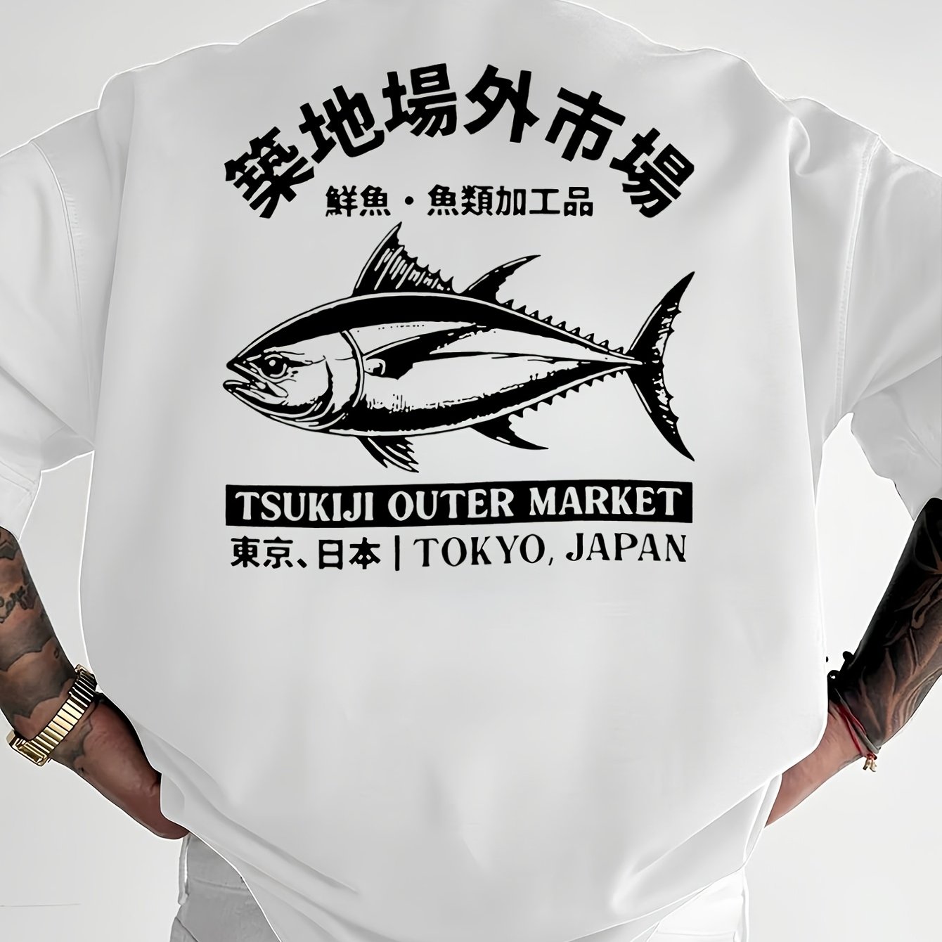 Image of Men's 180gsm Heavyweight 100% Cotton T-shirt Summer Fashion Cotton Printed Shirts