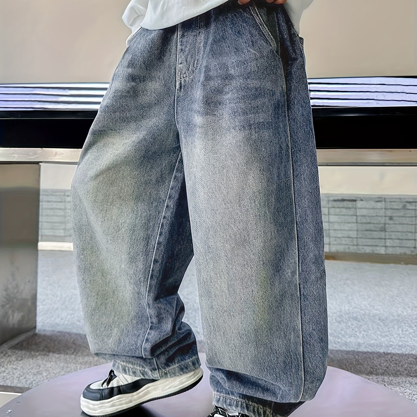 Image of Boys' Jeans Spring Autumn Style Kids' Fall Outfit Trousers 2024 New Mid-big Kids' Autumn Long Pants