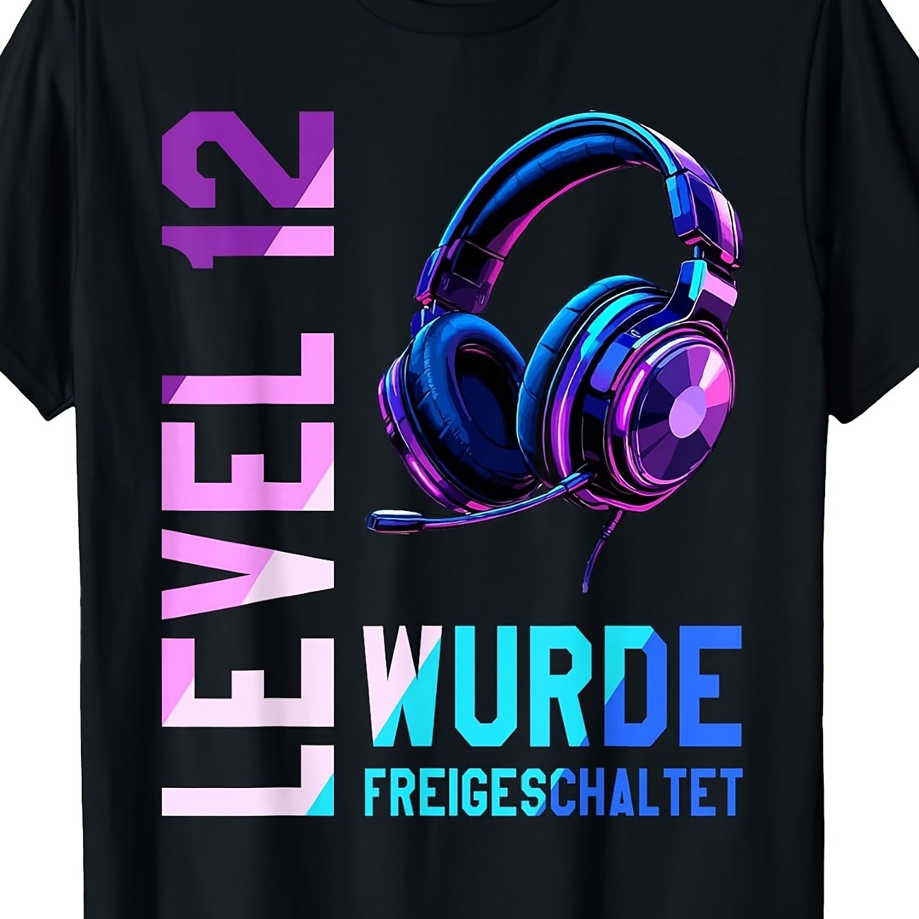 12th Birthday T-shirt - 12 Years Number 12 Print Round Neck Streetwear Style Suitable For &, Machine Washable For Parties,, Casual Attire - Gift For 12 Year Olds