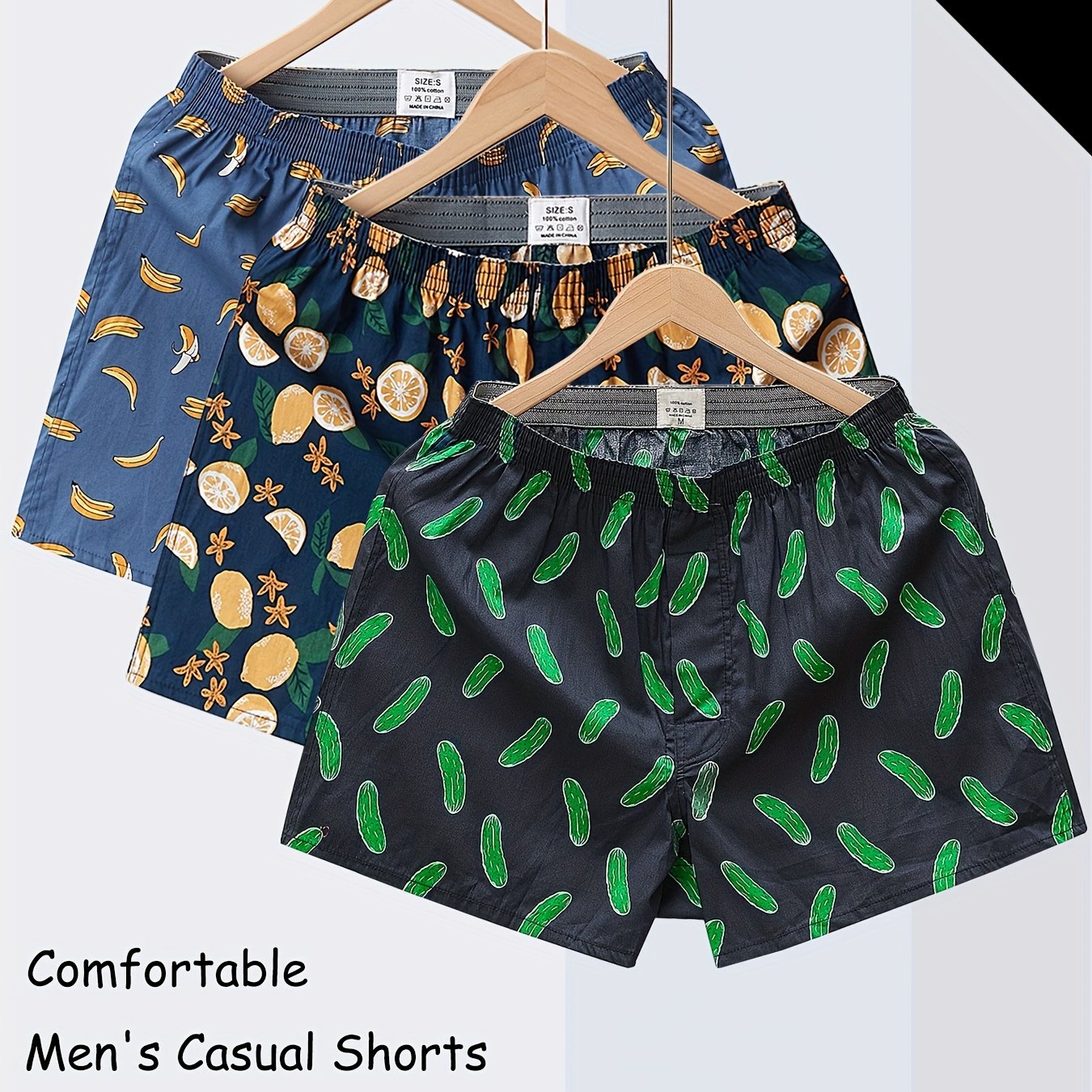 3-pack Men' And Boxer Briefs, Mid-rise Breathable Men's Shorts, Printed Sleep Pants, Versatile Comfortable Breathable Men's Underwear