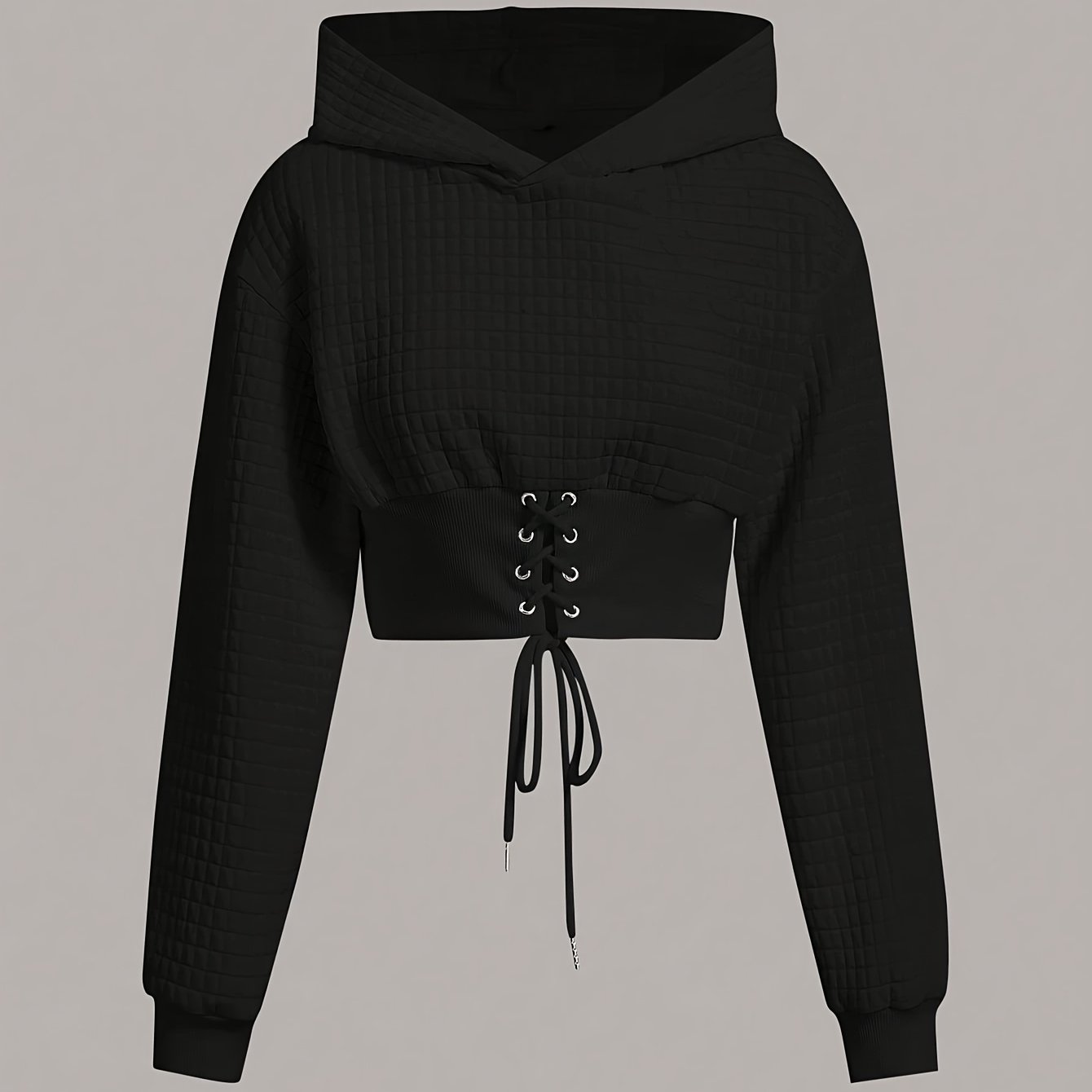 Women's Lace-up Hoodie T-shirt