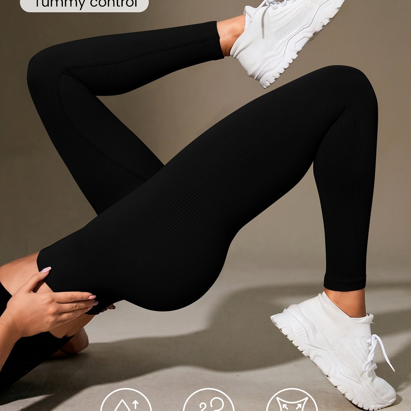 E-shop Damen High-Waist Bauchkontroll-Leggings | Hochdehnbarer Rippenstoff | Feuchtigkeitsableitend | Bequem Stilvoll | Vielseitig für Mehrere Anlässe