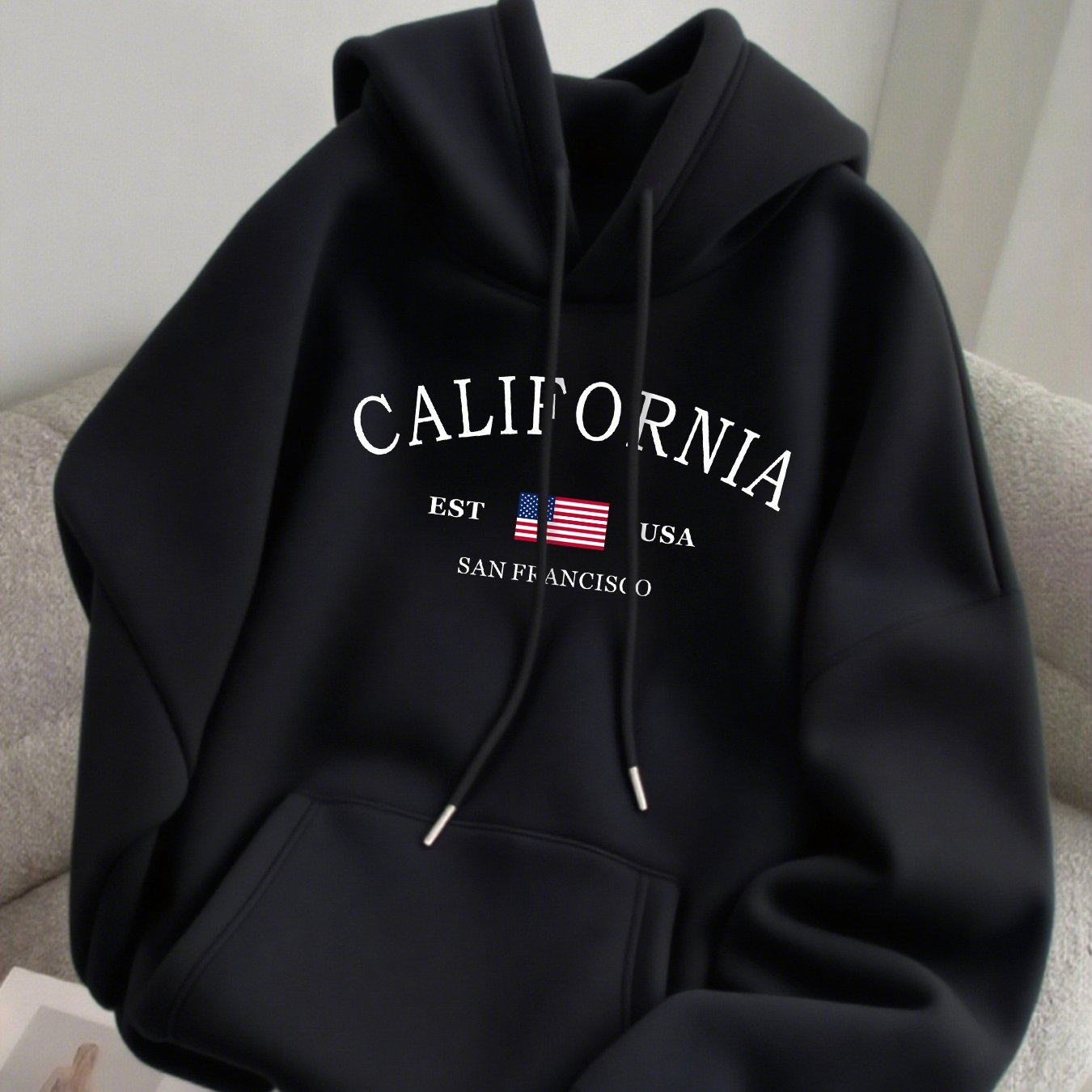 Image of A California Usa San Francisco Theme Design Trendy Hoodie Men's Hoodie High Quality Thick Premium Sweatshirt Autumn Winter Wear For Casual Gift For