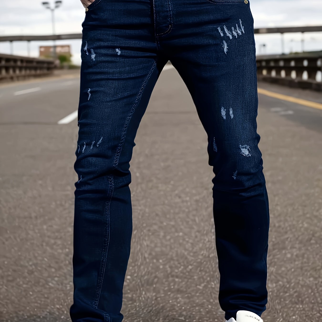 TEMU Fashion Slim Stretch Men's Jeans - Comfortable And Versatile Men's Jeans That In