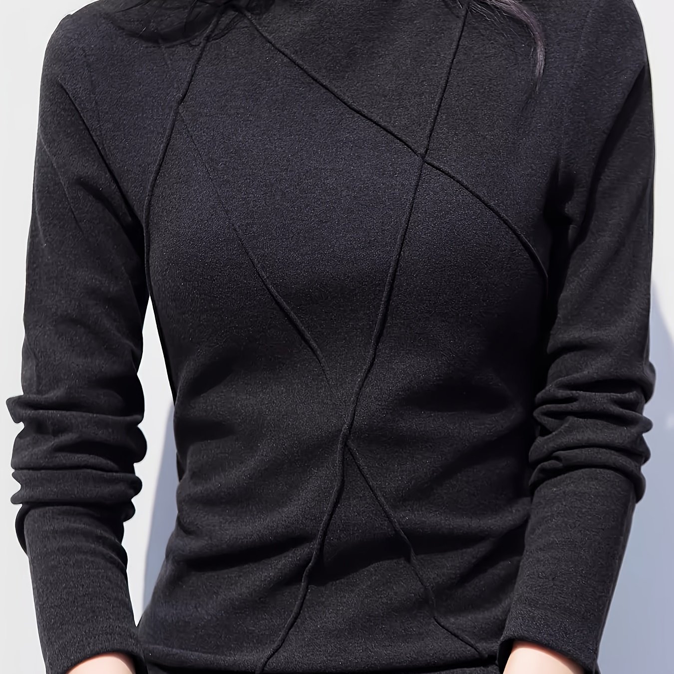 TEMU Polyester Turtleneck Sweater For Women - , Knit , Regular Fit, /