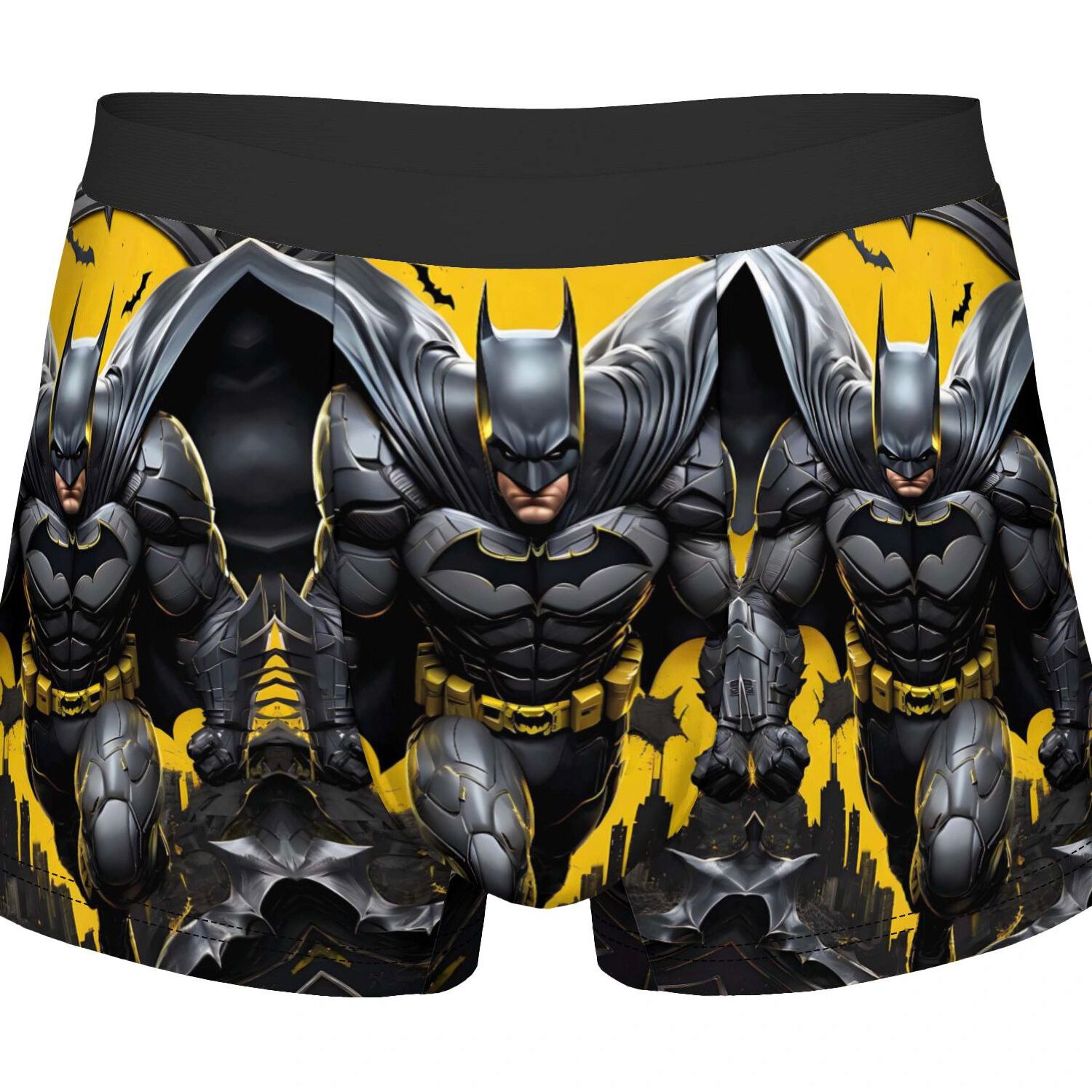 TEMU Batman Coreblack Border Underwear Polyester Underpants 2d Print Design