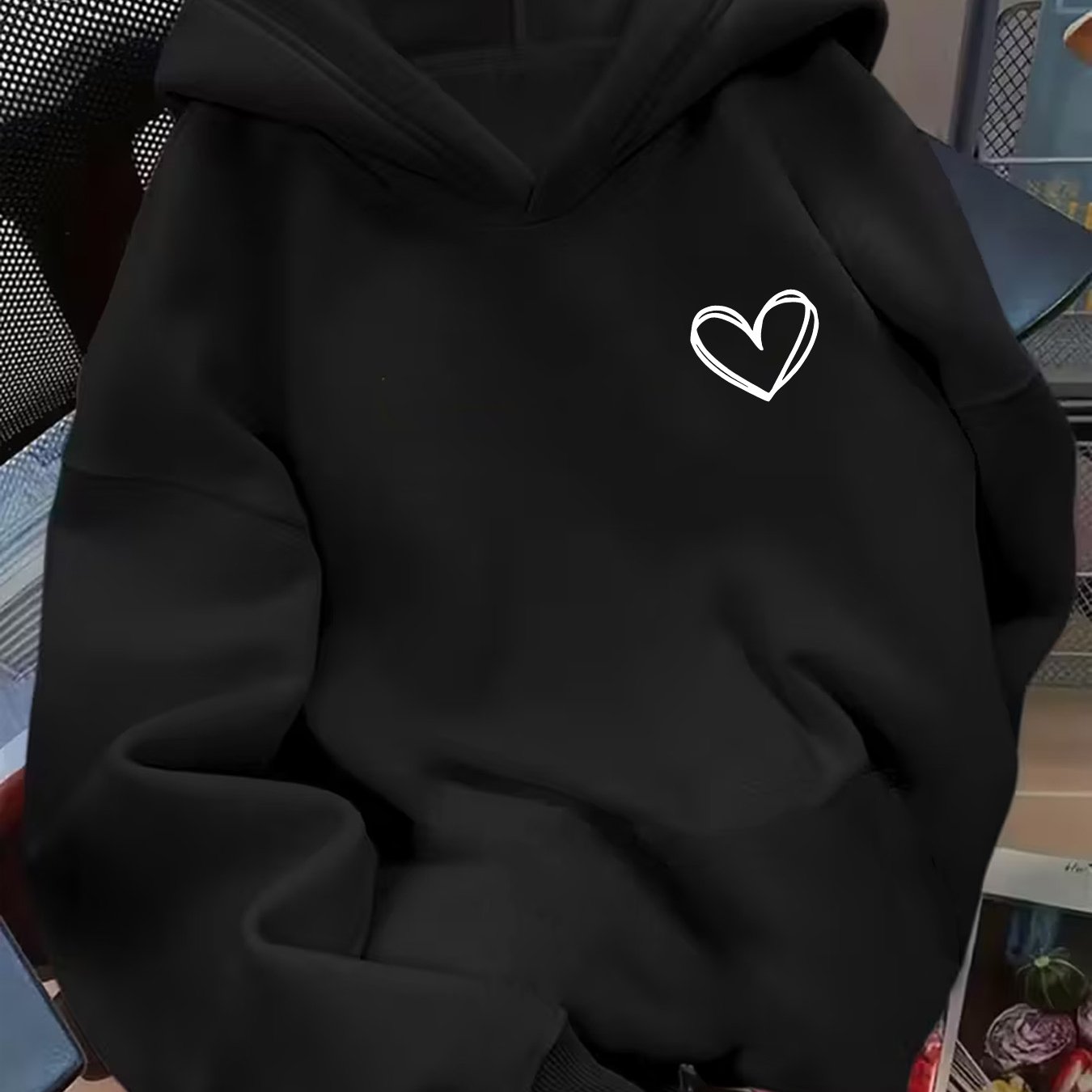 TEMU Women's Casual Hooded Sweatshirt - Comfortable Thick Hoodie, Letter Print, Perfect For Fall Winter, Cozy Warm, Casual Wear | Hooded Sweatshirt |