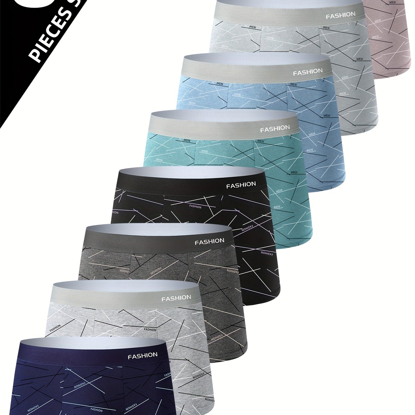 TEMU 8-pack Men's Underwear, Simple And Stylish Men's Briefs, Trendy Soft Comfortable Breathable Men's Boxer Briefs