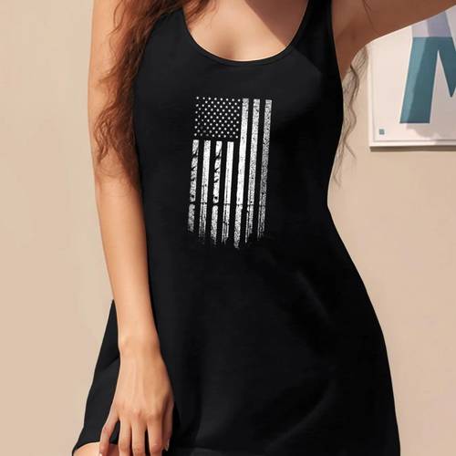 american flag sleeveless dress spring summer casual vest dress fashion womens dresses
