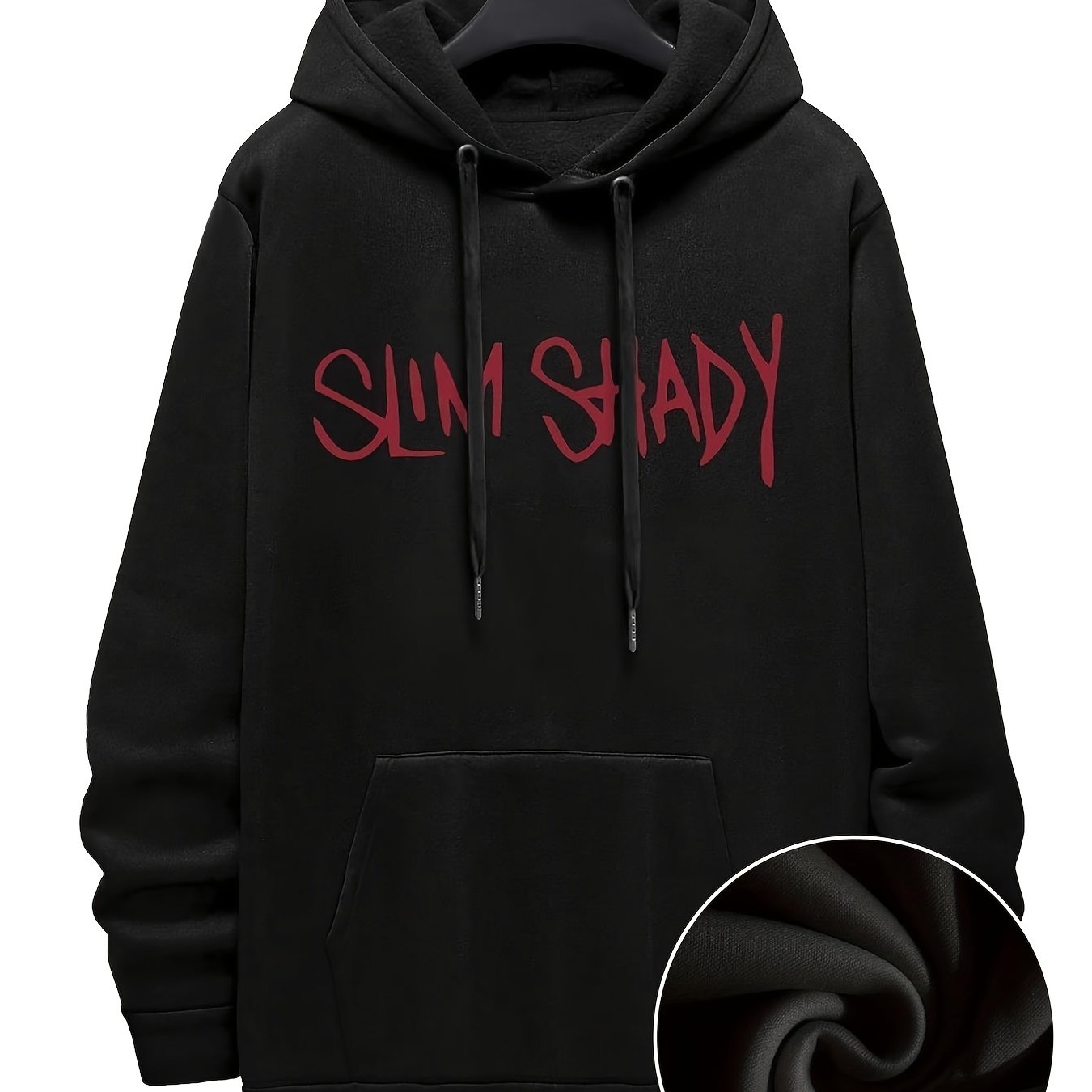 TEMU Stylish Text Black - Casual Adjustable With Front Kangaroo For Fall And Winter - Trendy Streetwear Essential For And Warmth Shape T-unisex 2026