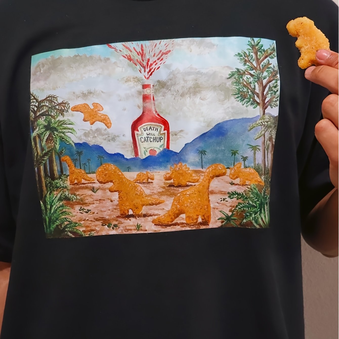 Dino Nuggets Schwarzes T-shirt