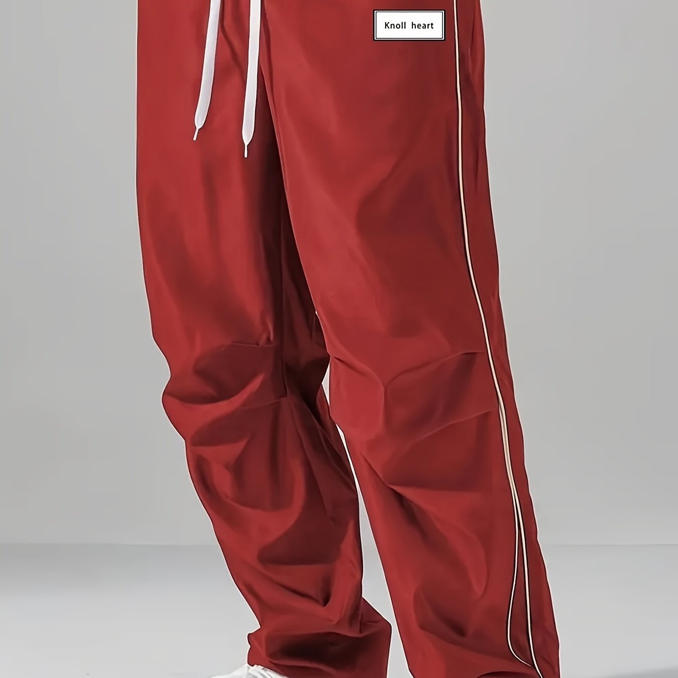 TEMU Pantalones largos deportivos casuales para hombre, pantalones holgados de secado rápido a rayas americanas para