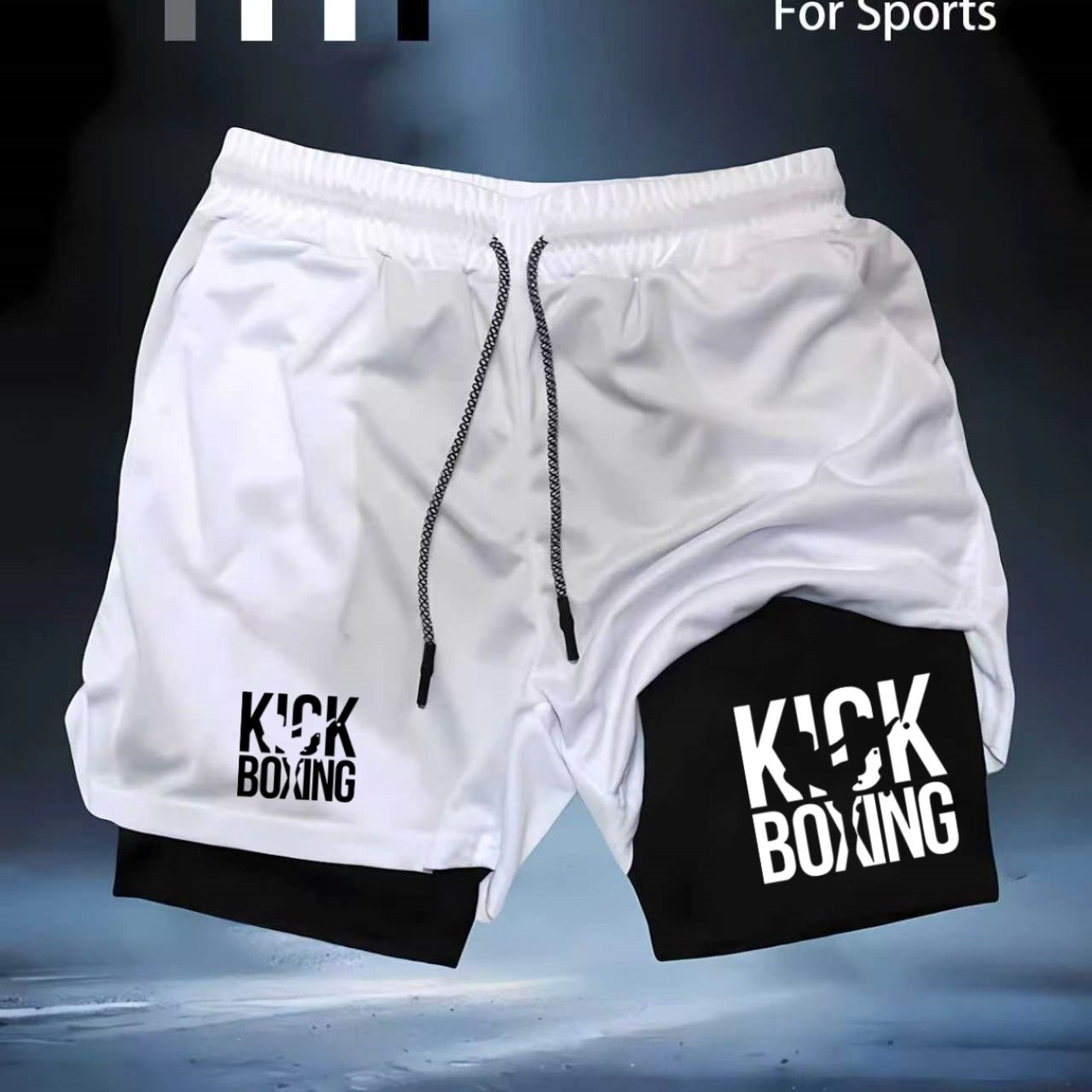 TEMU Men's Quick-dry Breathable Kickboxing Shorts With Training & Gym Workout - 2-in-1 Athletic Shorts Suitable For Running,, Training,, Machine