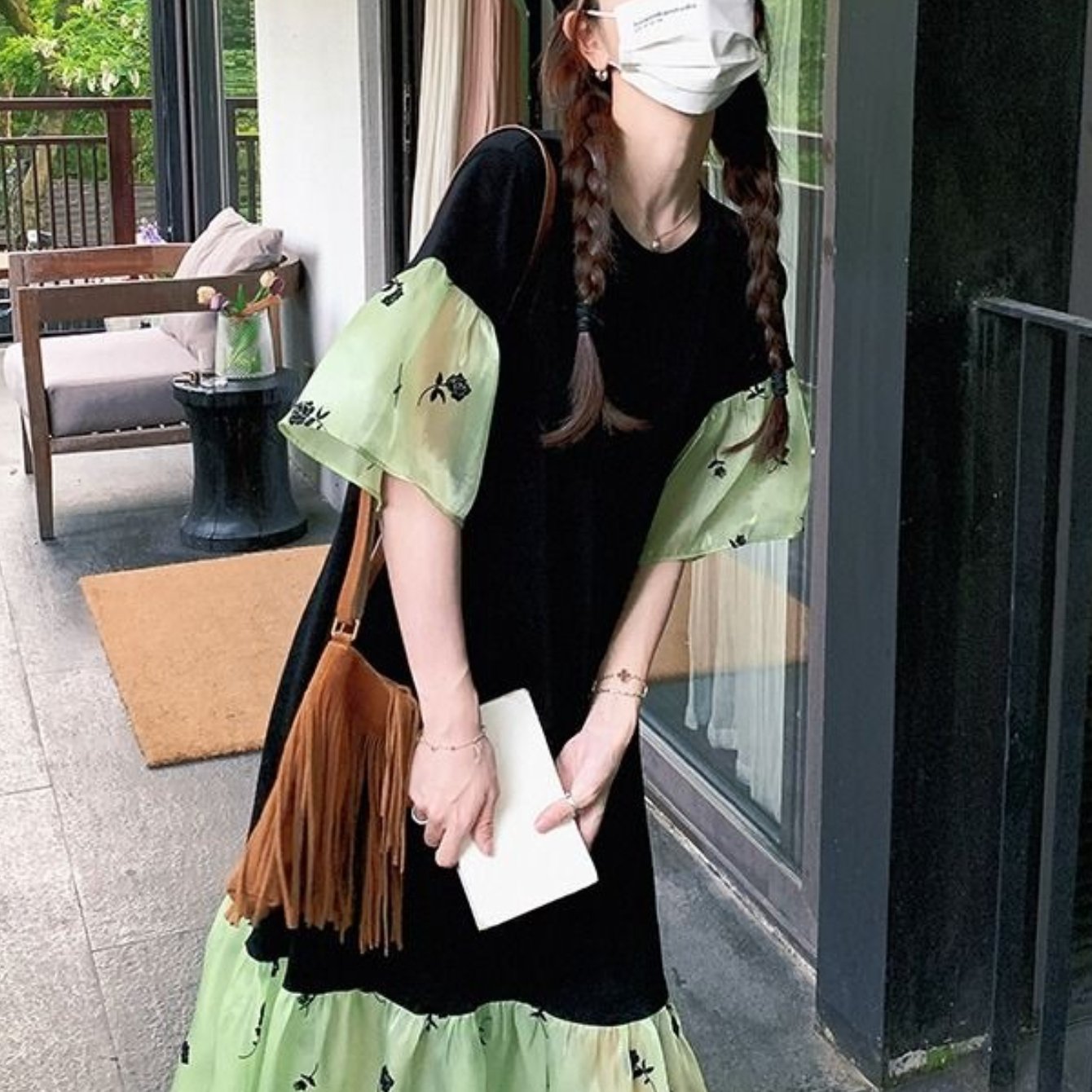 TEMU 【大きいサイズ】春夏新作ドレス - ゆったりフィット、大きいサイズ、なデザイン（コンカラー）が特徴。洗練されたスタイルを愛する女性に最適。