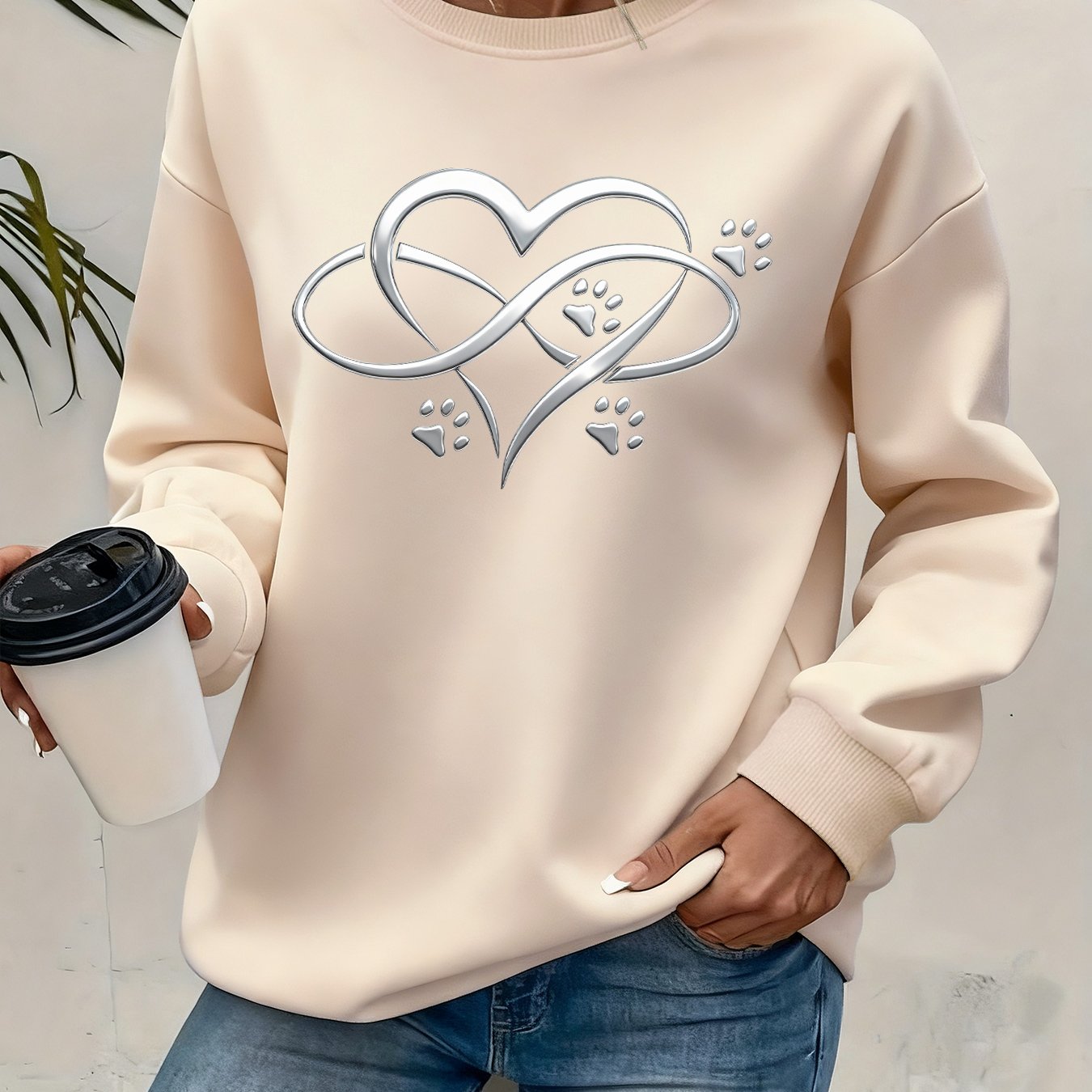 TEMU Graphic Print Sweatshirt, Crew Neck Casual Sweatshirt For Winter & Fall, Women's Clothing