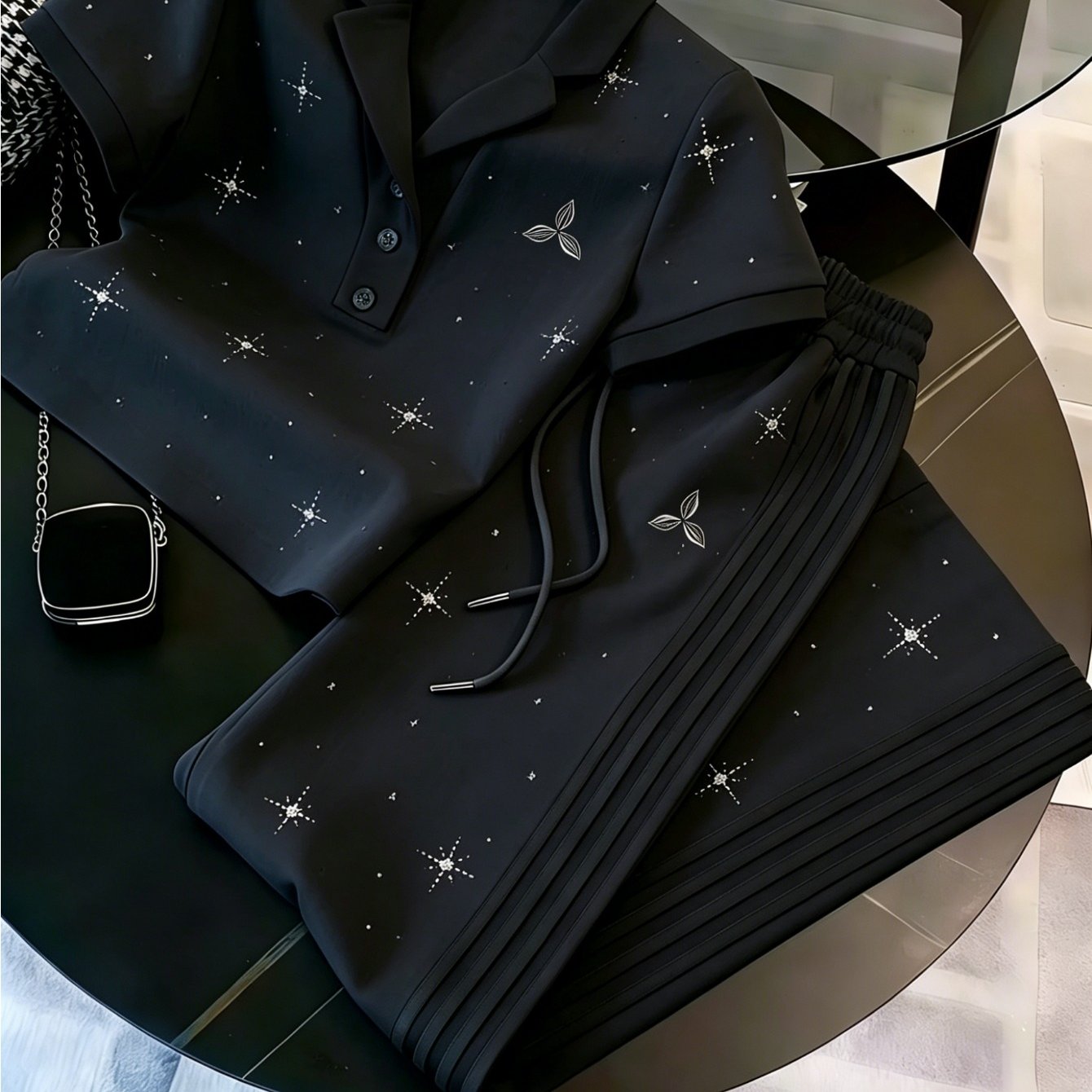 Image of Casual And Teenager's Teenager And Teenager's All-purpose T-shirt And Pants Set - Soft, Warm, And Comfortable, Made Of Polyester Fabric, 2pcs Set Including Top And Pants, For Outdoor, For Teenager