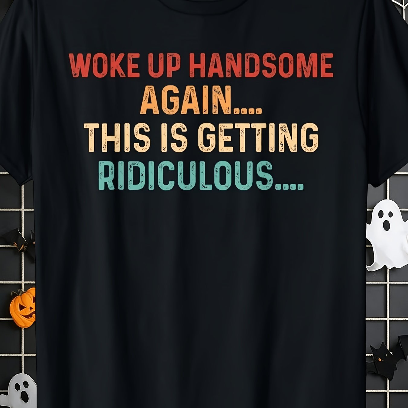 TEMU Again Waking Up Sarcastic Men's T-shirt, Fashion Casual Print Top