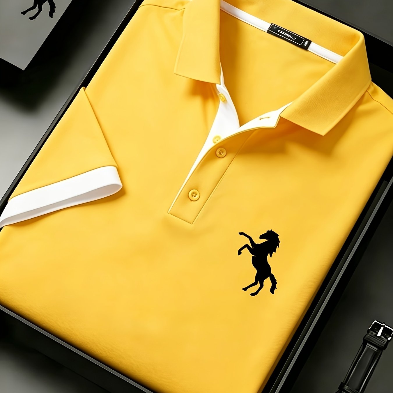 TEMU Men's -block Lapel Shirt, Breathable And Soft Fabric, Suitable For Vacation, Golf, And Business Occasions, As A Gift, Men's Shirt