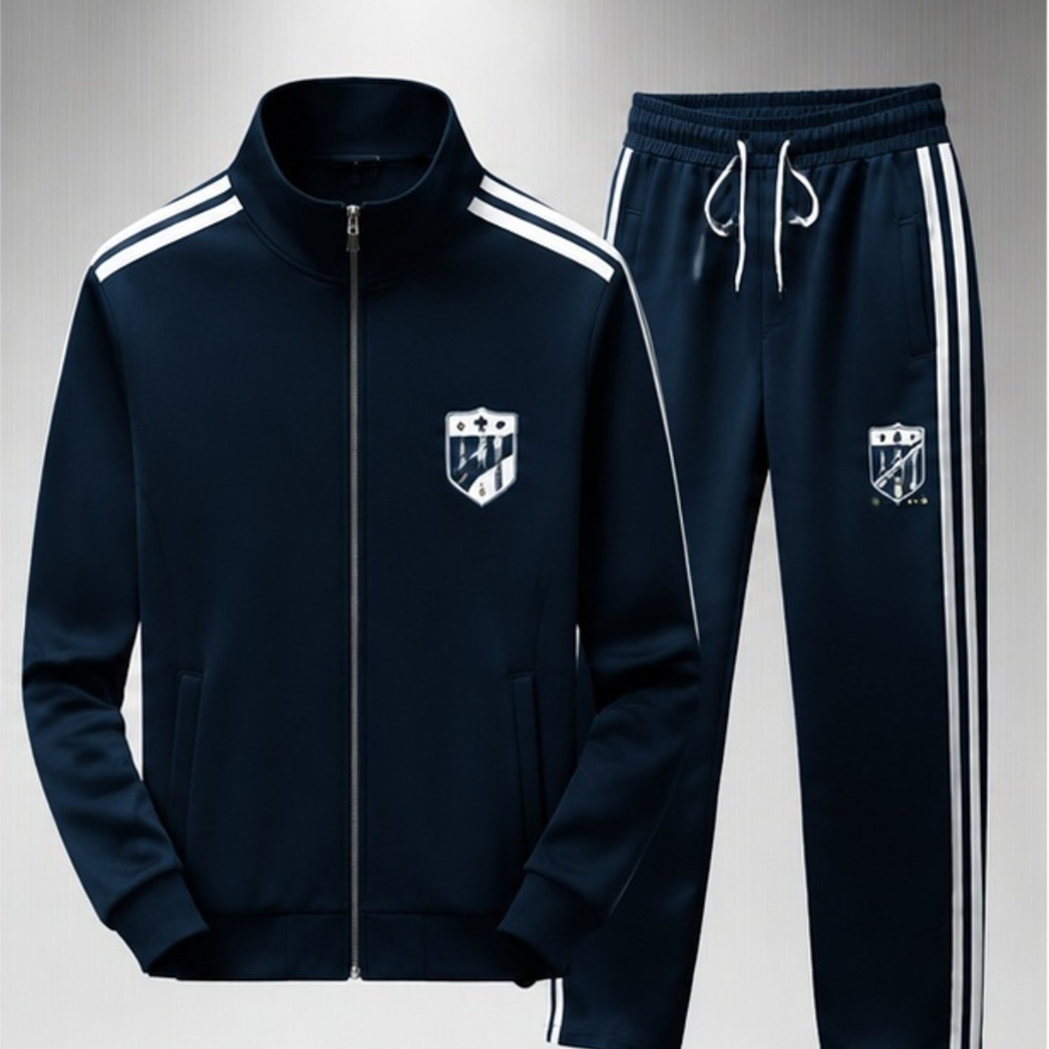 Image of Plus Size Men's Autumn And Winter Casual Outfit 2pcs Set Street Style Tracksuit Comfortable Relaxed Fit Daily Casual Wear Outdoor Wear Holiday Gift Soft Breathable Durable