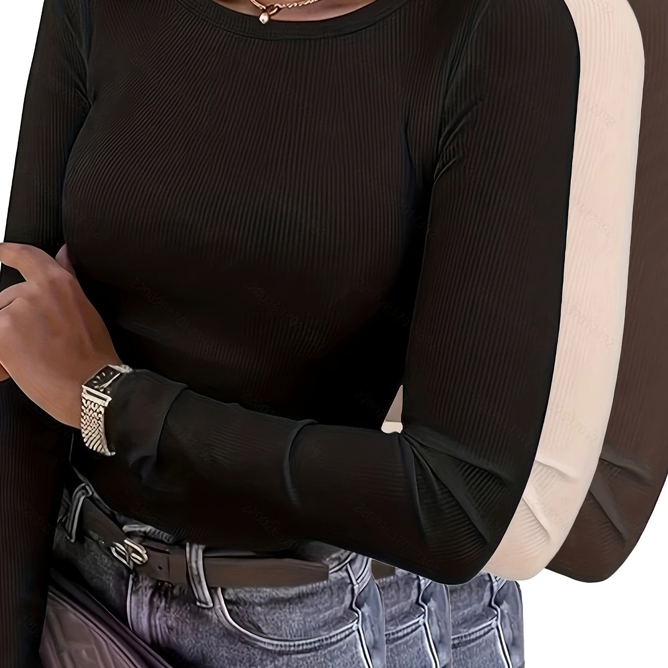 E-shop 3-teiliges T-Shirt-Set für jeden Anlass im Frühling, Herbst Winter, als Unterzieh- oder Oberbekleidung