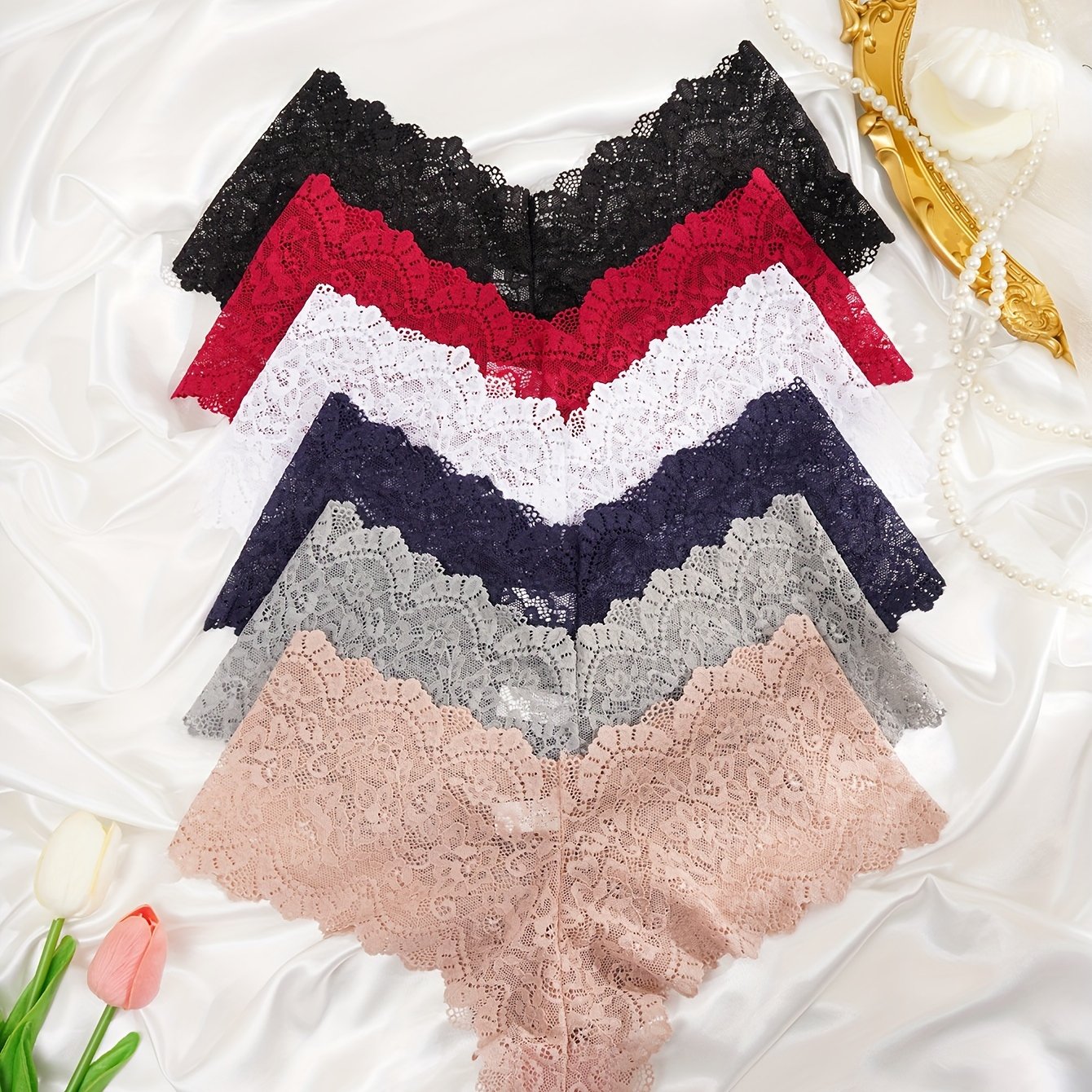 Women's Lace Sexy Boyshorts (6-pack)