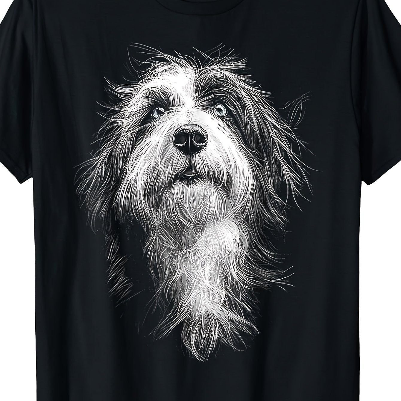 Image of Bearded Collie Dog Artwork Bearded Collie T-shirt, Men's T-shirt Comfortable Perfect For Home|outdoor|work|gifting (valentine's Day|birthdays|mother's Day) All Sizes Unisex