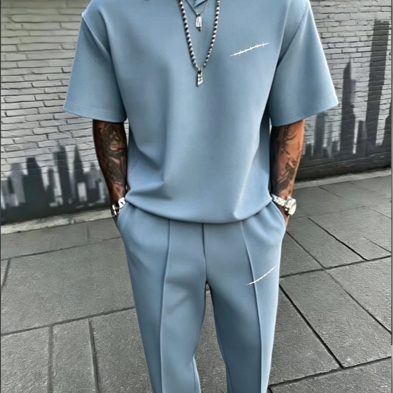 Men's Streetwear Set, Oversized Shirt & Slim-fit Pants, Chic Minimalist Outfit For Casual & Smart Casual Occasions