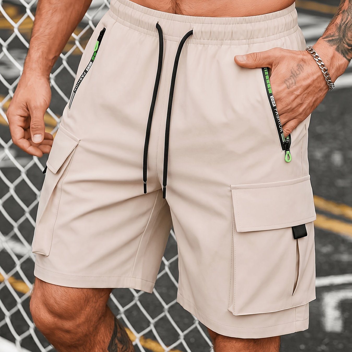 TEMU Men's Shorts Summer Athletic Casual Loose Beach Trunks Bermuda Shorts Fitness Sweat-absorbing Pants With Internal Drawstring - Loose Running