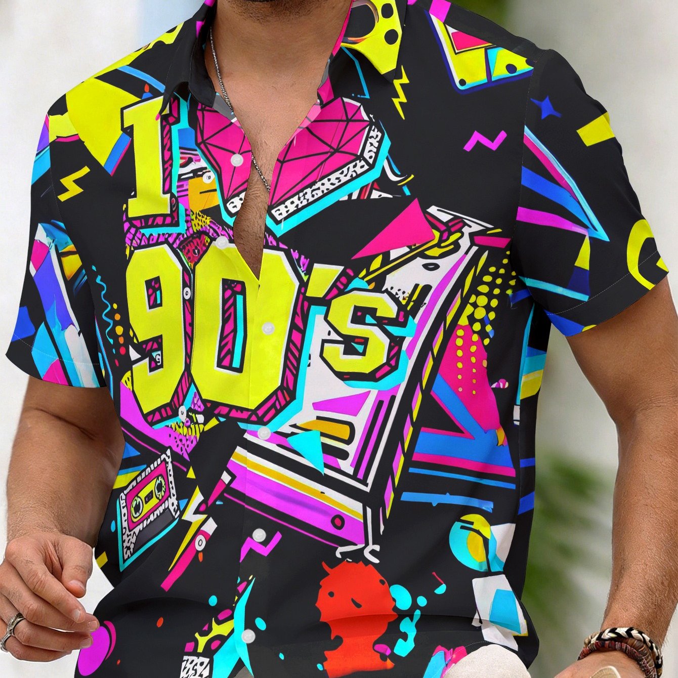 TEMU Camiseta de manga corta para hombre, nueva camiseta con estampado de estilo retro de de 2026, camiseta individual que para hombre, lavable a